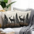 thumbnail image 2 of Forest Elk Silhouette Outdoor Pillow Covers Pack of 2 Retro Animal Tree Waterproof Throw Pillow Covers Decorative Cushion Cases for Patio Garden Tent Balcony Couch 16x16 inch, 2 of 8