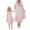 thumbnail image 3 of Mommy and Me Dresses Family Matching Outfits,A-line Midi Wrap Dress Beach Boho Mother Daughter Matching Outfits, 3 of 6
