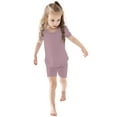 thumbnail image 2 of Girls Spring Outfits Kids Unisex Short Sleeve Bamboo Fiber T Shirt and Shorts Home Wear 2 Piece Set Baby Girl Clothes Light Pink 12-24 Months, 2 of 8