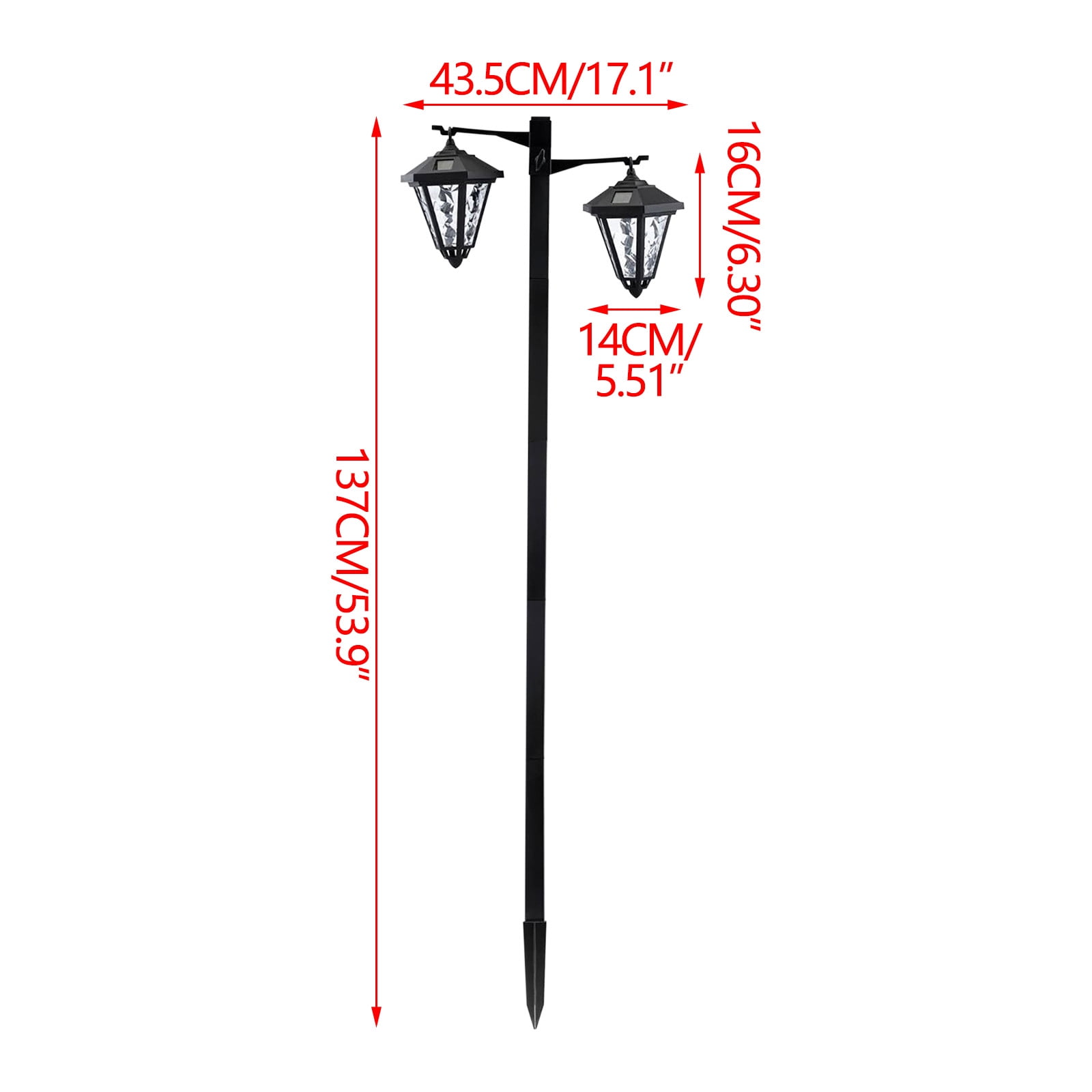 allowith Double Head Solar Lamp Post Light Street Light for Outdoor Landscape Pathway Driveway Street Garden Yard for Patio