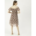 thumbnail image 2 of Moomaya Printed Off-Shoulder Poly Georgette Midi Dress Cinched Long Dress, 2 of 8