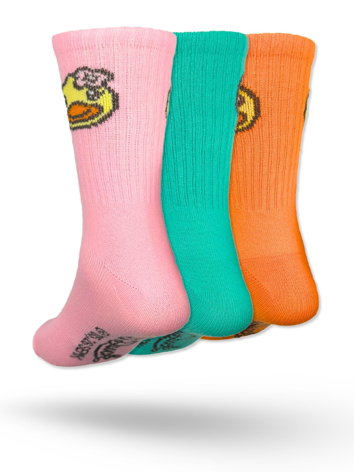 B.Duck Girls Mid-Crew Socks, 3-Pack, Sizes S/M-M/L