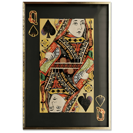 Playing Card Queen of Black Spade