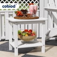 thumbnail image 4 of Cobiod Adirondack Square Outdoor Side Table, 2-Tier Storage Patio Side Table, HDPE End Tables for Backyard Pool Porch Garden Lawn, 14 x 18.4 inch, white, 4 of 9
