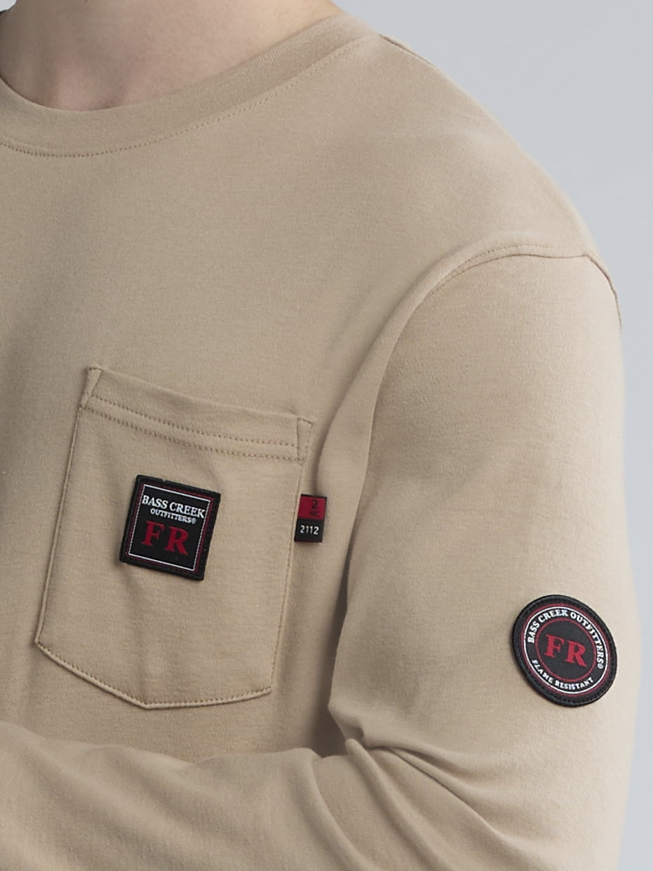 Bass Creek Outfitters Men's Flame Resistant Long Sleeve Crewneck Knit Top, Sizes M-2XL