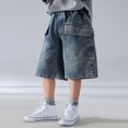 thumbnail image 6 of Boys Denim Shorts Slim Fit Elastic Waist Cargo Jean Shorts Boys Summer Clothes Kids Boys Jeans Size 4-5 Years Cute&nbsp;Boy&nbsp;Clothing, 6 of 6