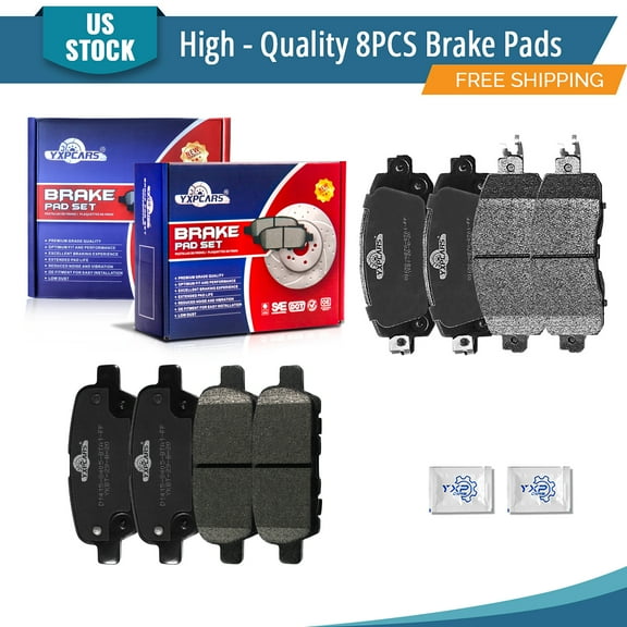 YXPCARS D1650 D1415: 8PCS Front and Rear Ceramic Brake Pads for Nissan Altima 2013-2022 Leaf 2014-2017