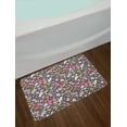 thumbnail image 2 of Doodle Bath Mat, Kawaii Bunnies and Clouds with Cute Heart Eyed Skulls Japanese Anime Design Print, Non-Slip Plush Mat Bathroom Kitchen Laundry Room Decor, 29.5 X 17.5 Inches, Multicolor, Ambesonne, 2 of 2