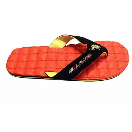 U.S. Polo Assn. Men's Premium Sandals Resort Spa RED Flip Flops Massaging Water Friendly (Small