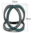 thumbnail image 2 of TK2557 - IP Light Black  (IP Gun) Stainless Steel Ring with Top Grade Crystal  in Multi Color Size 7, 2 of 4