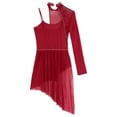 thumbnail image 6 of iiniim Lyrical Dance Costume One Shoulder Modern Contemporary Dress Dancewear for Women Girls Burgundy L, 6 of 7