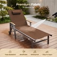thumbnail image 6 of Harbweb Outdoor Chaise Lounge Chair Set of 4, 5-Position Adjustable Sun Tanning Chair with Pillow, Aluminum Patio Lounge Chair with Wheels & Armrests for Garden, Beach, Patio, Pool, Brown, 6 of 8