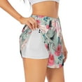 thumbnail image 1 of Balery Roses and Butterflies Pantalones cortos deportivos para mujer con forro y dos bolsillos, elásticos, para entrenamiento, gimnasio, yoga-Small, 1 of 7