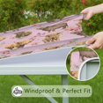 thumbnail image 6 of Pink Highland Cow Flower Pattern Square Fitted Tablecloth with Elastic Edge,Square Table Cover,Washable Elastic Table Cover for Home Kitchen Party Decor 36"x36", 6 of 6