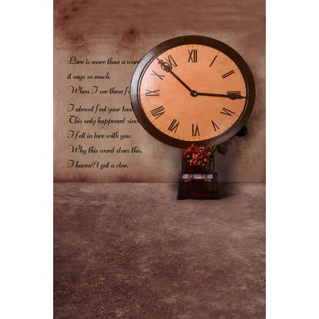 Image of ABPHOTO Polyester 5x7ft Retro Old Brown Concrete Wall Floor Love Wedding Words Wallpaper Photography Backdrops