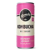 Remedy Kombucha Raspberry Lemonade Low Calorie Sugar Free, 11.2 oz Can