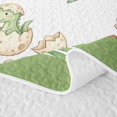 thumbnail image 5 of Manfei Wild Dinosaur Wildlife Quilt King,Retro Palm Tree King Coverlet Set,Green White,3-Piece,1 Bedspread and 2 Pillowcases, 5 of 7