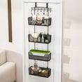 thumbnail image 7 of Over The Door Organizer with 4 Metal Baskets and Adjustable Coat Hook for Bathroom Kitchen Bedroom, 7 of 7