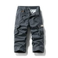 thumbnail image 2 of USNSM Summer Mens Cargo Shorts Outdoor Casual Spring Jogger Shorts Pocket Zipper Elastic Waist Work Pants Midi Shorts Gray XXXL, 2 of 4