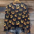 thumbnail image 6 of Mikilon Halloween Girls Tops Size 1-12 Kids Round Neck Long Sleeve Shirts Solid Color Graphic Casual Tops Fall and Winter Printed Cute Tops, 6 of 8