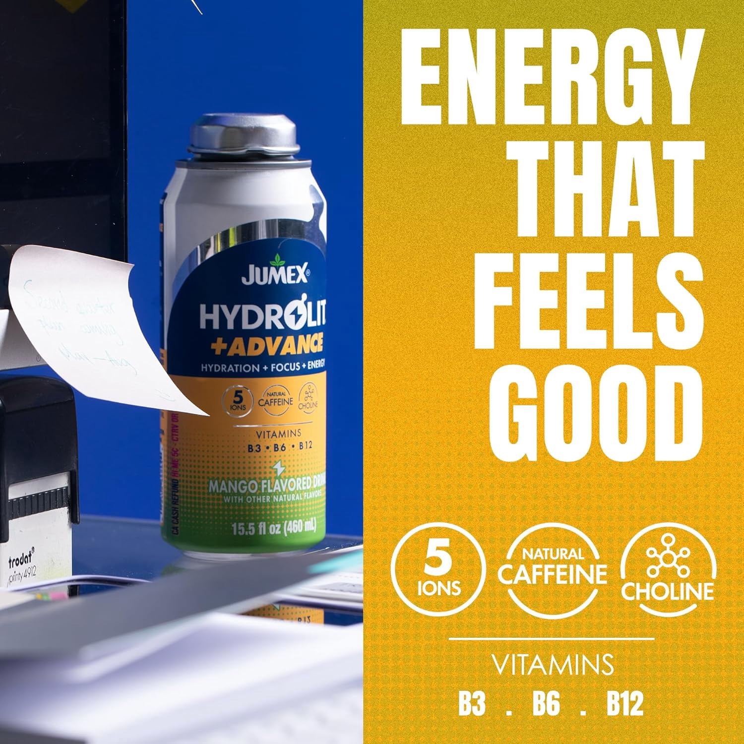 (12 pack) Jumex Hydrolit+Advance Mango Energy & Hydration Drink, 15.5 fl oz