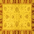 thumbnail image 1 of Ahgly Company Machine Washable Indoor Square Oriental Yellow Traditional Area Rugs, 5' Square, 1 of 4