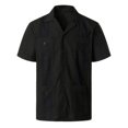 thumbnail image 2 of XDZJLR Men Shirt Spring And Summer Fashion And Leisure Dongfeng Pocket Button Lapel Short Sleeve Tops, 2 of 7