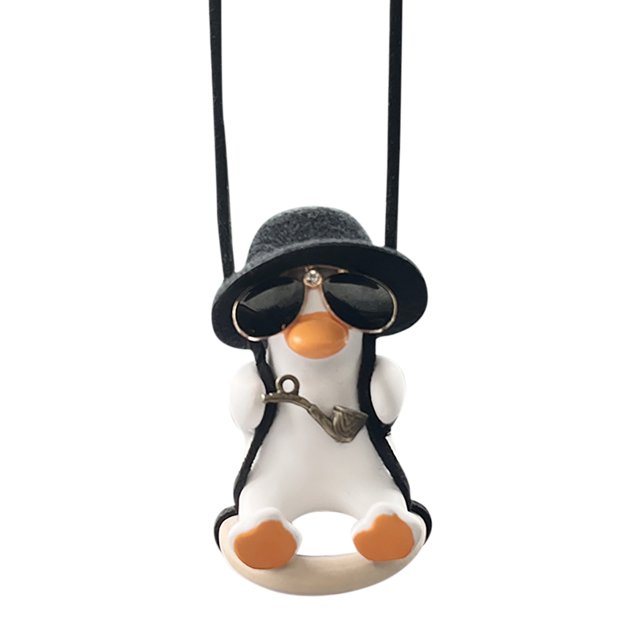Colgantes de resina para columpio de pato, espejo retrovisor automático, adornos colgantes de patos H Sywqhk Accesorios para autos y motos