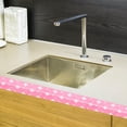 thumbnail image 5 of CRAFTHROU 1 Roll Pink Polyester PVC Removable Wallpaper for Kitchen Backsplash and Bathroom 11.8x2in, 5 of 5