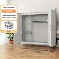 thumbnail image 4 of A Wardrobe with Magnetic Double Doors, Featuring Thick Panels Held by Magnets, 19Mm Steel Pipes,  Load Capacity, Elevated Kickboards, in Mixed Colors, Suitable for Bedrooms And Rental Properties, 4 of 18