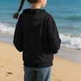 thumbnail image 4 of Dvprdro Girls and Boys Fashion Casual Hoodie Blouse Loose Casual Round Neck Long Sleeve Solid Hooded Sweatshirt Spring Fall Versatile Cute Pullover for Children Black 11 Years, 4 of 5