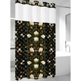 thumbnail image 4 of White Green Flower No Hook Shower Curtain Waterproof,Bathroom Curtains with Snap in Liners and See Through Top Window,Vintage Geometric Floral Plant Leaves Hotel Bathtub Curtains Shower 36"Wx72"L, 4 of 8