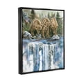 thumbnail image 3 of Bear Trio Fishing Lake Reflection Animals & Insects Graphic Art Jet Black Framed Art Print Wall Art, 3 of 6