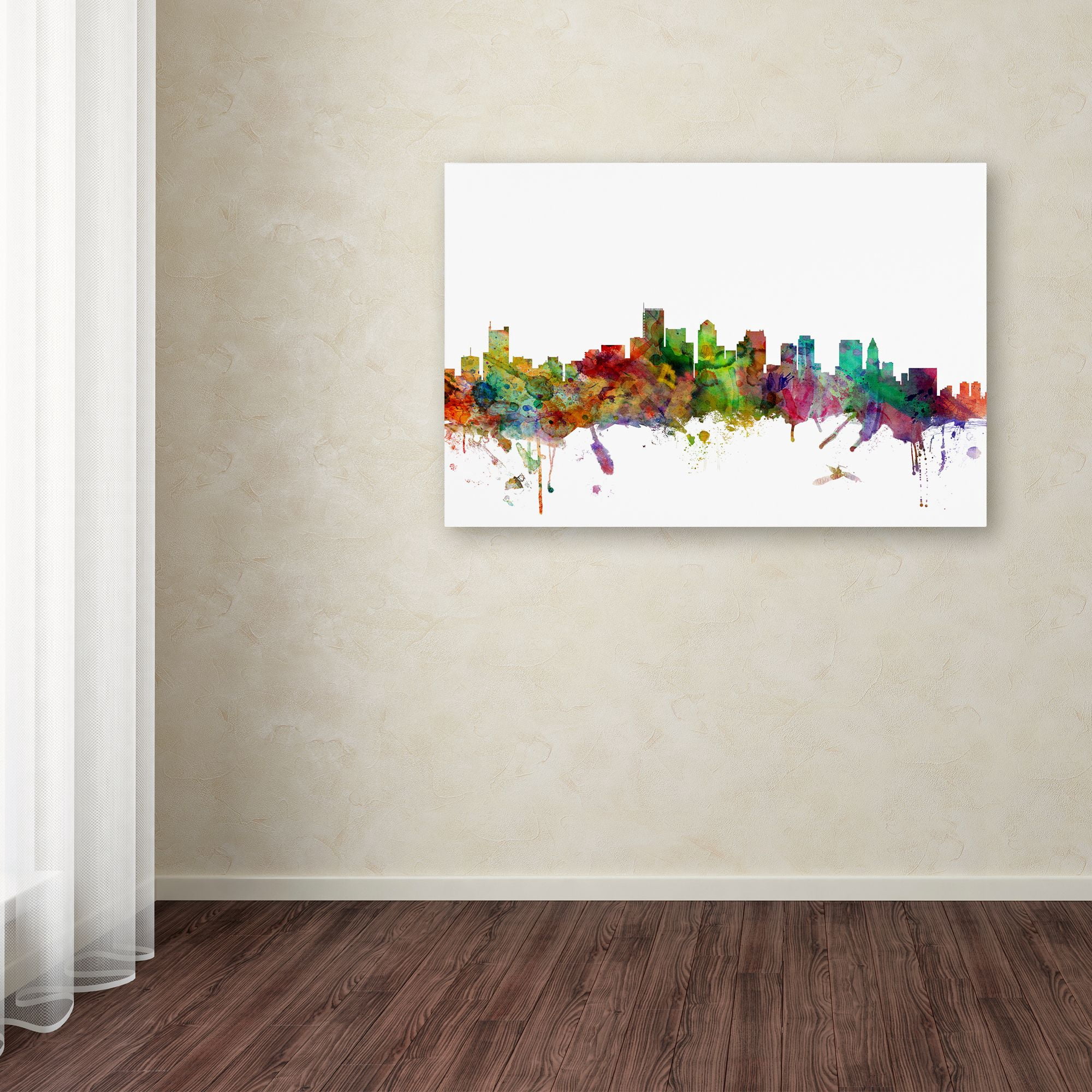 Trademark Fine Art "Boston Massachusetts Skyline" Canvas Art by Michael Tompsett