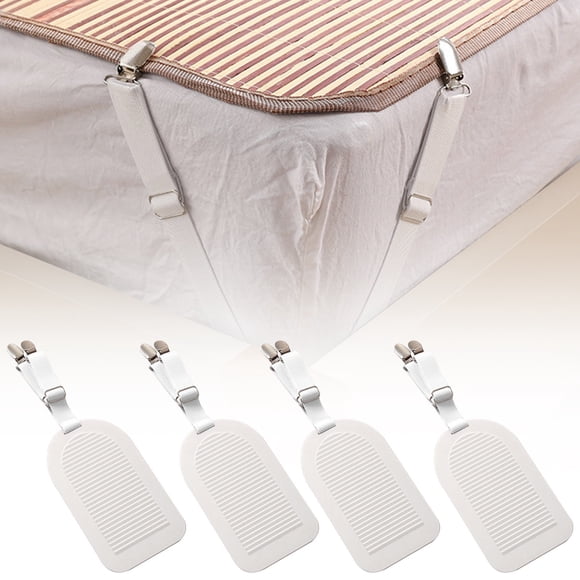 Sangles de Porte-Draps – Lot de 2/4 Pinces Élastiques Ajustables pour Garder les Draps et le Sofa Serrés / Matelas Dissimulé – Installation Facile Anti-Fermetures