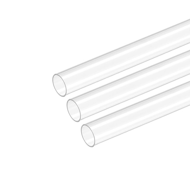 Plástico Tubería Rígido Policarbonato Redondo Tubo Transparente 0,4"(10mm) ID 0,43"(11mm) OD 9.6" (245mm) Alto Impacto para Iluminación, Maquetas, Agua Plomería, Paquete de 3