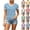 #0499-Blue, variant on Neewe Womens Summer Tops Short Sleeve Casual Shirts Striped Tee Trendy 2026 Basics V Neck Tshirt