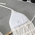 thumbnail image 7 of Miluxas Girls Swimsuit Solid Color Adjustable Spaghetti Straps Drawstring Two Piece Bikini Set Girls Bathing Suit White, 7 of 7
