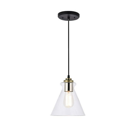 Ankee One-Light Industrial Pendant Light with Clear Glass Shade (Cone)