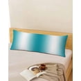 thumbnail image 5 of Ombre Turquoise Throw Pillow Covers, Gradient White Abstract Minimalist Stripe Soft Breathable Pillow Cases with Zipper for Sleeping, Long Body Pillowcases for Couch Bed Sofa Chair 20x60 Inches, 5 of 6