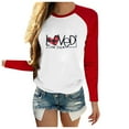 thumbnail image 1 of Women`s Multiple Sizes Multiple Color Casual Classic Nature Printing Long Sleeve Polyester T-Shirt(Red,M), 1 of 3