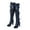 Blue Over The Knee Boots, variant on KIJBLAE Women's Lace Up Over The Knee Boots High Heel Bowknot Winter Warm Shoes Suede Leather Thick Heel Party Knee High Boots Black 35