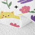 thumbnail image 5 of Homewish Cartoon Cat Animals Bed Spread Queen,Cute Floral Moon Queen Coverlet Set,White,3 Pieces, 5 of 7