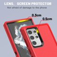 thumbnail image 5 of 3 in 1 Bundle Designed for Samsung Galaxy S24 Ultra Heavy Duty Case with 2 Clear Tempered Glass, Triple Layer Protection Shockproof Dropproof Dustproof Cover for Samsung Galaxy S24 Ultra, Red, 5 of 6