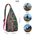 thumbnail image 2 of Jungle Floral Sling Backpack - Exotic Monstera & Flowers Design Crossbody Bag, Fashionable Pack, 2 of 4