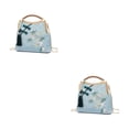 thumbnail image 1 of Minnieouse Bolso de hombro para mujer, bolsos cruzados de estilo chino hechos a mano, bolsos con cierre de flores Vintage, portador bordado azul Azul 2piezas, 1 of 6