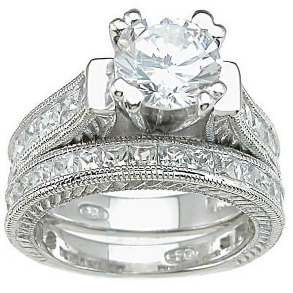 Princess Sterling Silver Rings for Women Wedding Ring Set Make Great Birthday Gifts