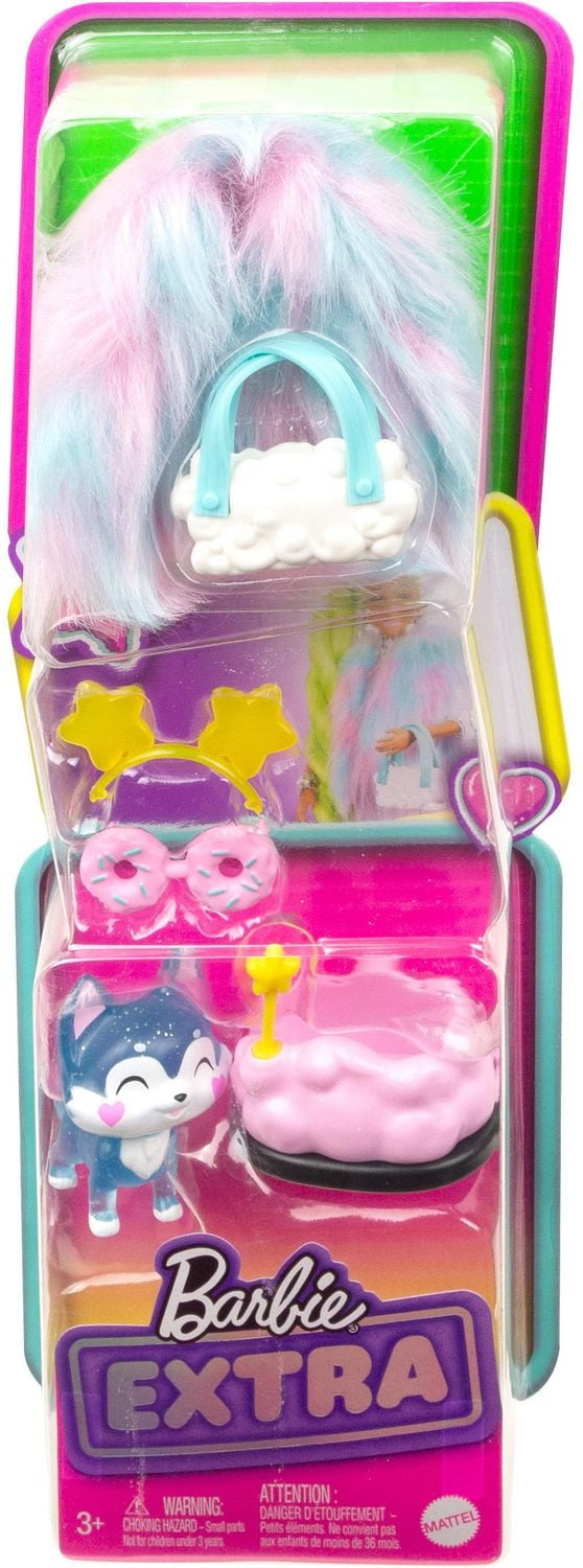 ​Barbie Extra Pet & Fashion Pack with 6 Pieces Including Pet Husky Puppy, Pet Accessories & Fashion Pieces for Barbie Doll, Gift for Kids 3 Years Old & Up