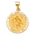thumbnail image 2 of 14K Yellow Gold St. Christopher Charm Pendant with 3.1mm Figaro 3+1 Chain Necklace - 18", 2 of 3