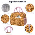thumbnail image 4 of Insulated Lunch Bag for Women, Floral Print Oxford Fabric Lunch Box, Leakproof Thermal Cooler Tote for Work, School & Picnic, Leopard Animal Print, 4 of 5